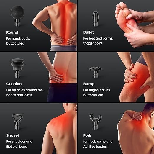 Portable Deep Tissue Massage Gun with 8 Massage Heads & LCD Display