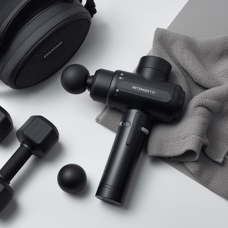Portable Deep Tissue Massage Gun with 8 Massage Heads & LCD Display