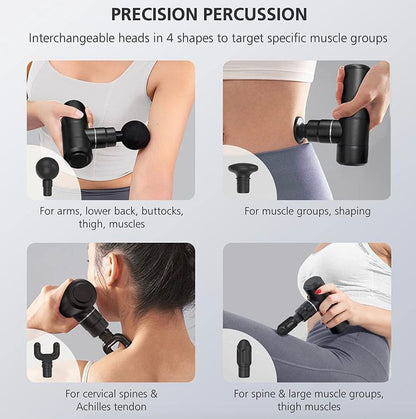 Portable Deep Tissue Massage Gun with 8 Massage Heads & LCD Display